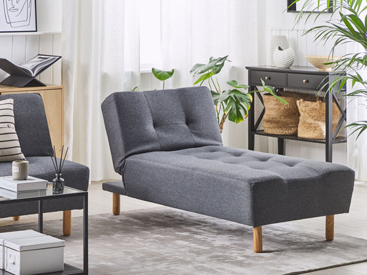Chaiselongue dunkelgrau verstellbar ALSTEN
