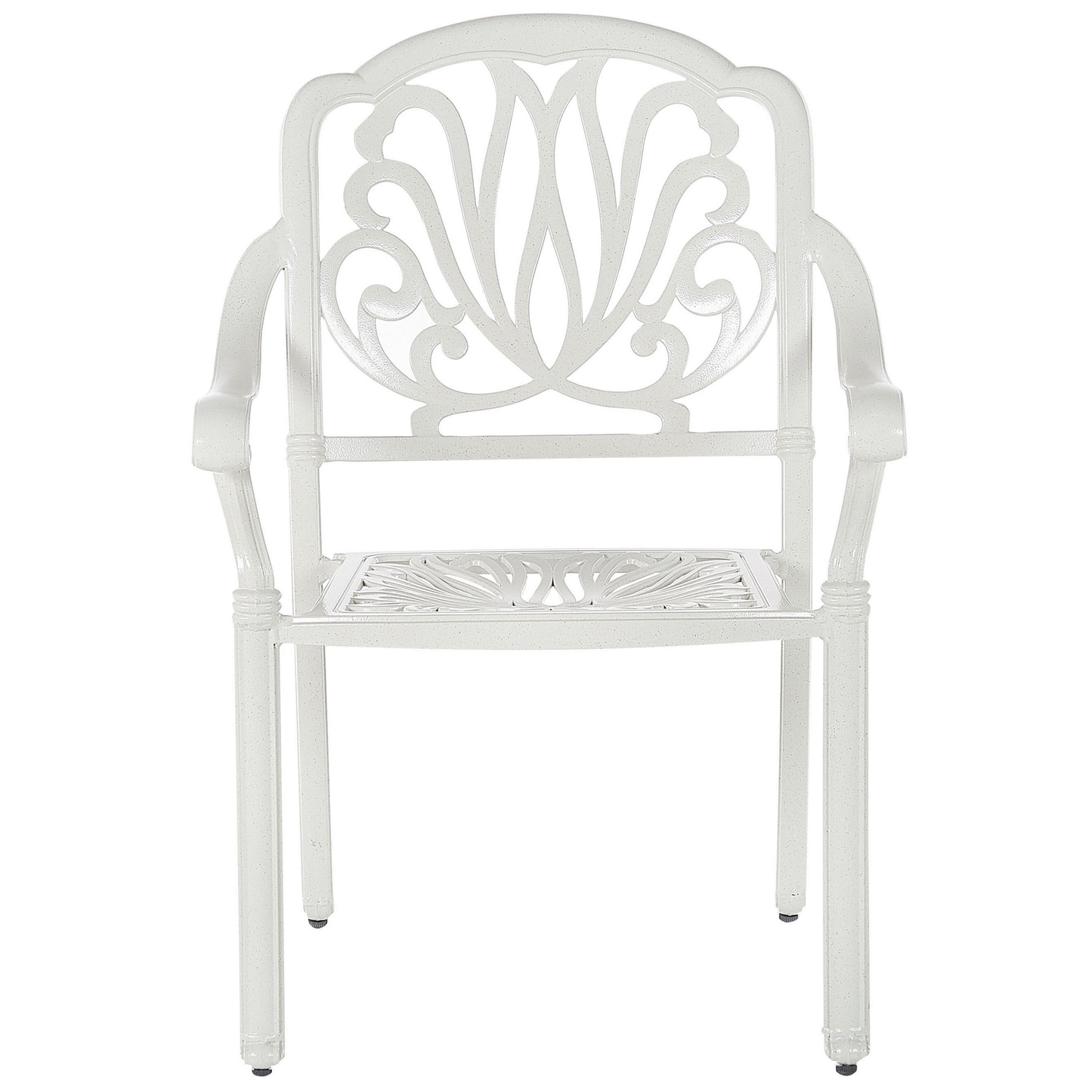 Set mit 4 Stühlen und Sitzkissen ANCONA Metall Weiss