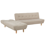 4-Sitzer Ecksofa beige rechtsseitig mit Schlaffunktion ALSTEN