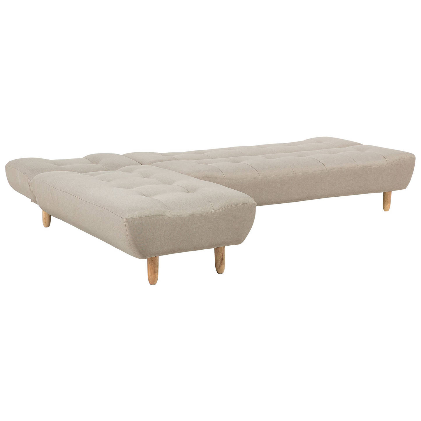 4-Sitzer Ecksofa beige rechtsseitig mit Schlaffunktion ALSTEN