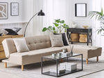 4-Sitzer Ecksofa beige linksseitig mit Schlaffunktion ALSTEN