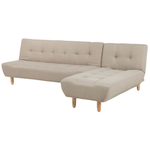 4-Sitzer Ecksofa beige linksseitig mit Schlaffunktion ALSTEN