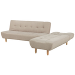 4-Sitzer Ecksofa beige linksseitig mit Schlaffunktion ALSTEN
