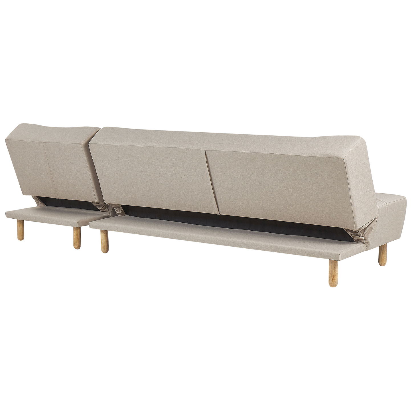 4-Sitzer Ecksofa beige linksseitig mit Schlaffunktion ALSTEN