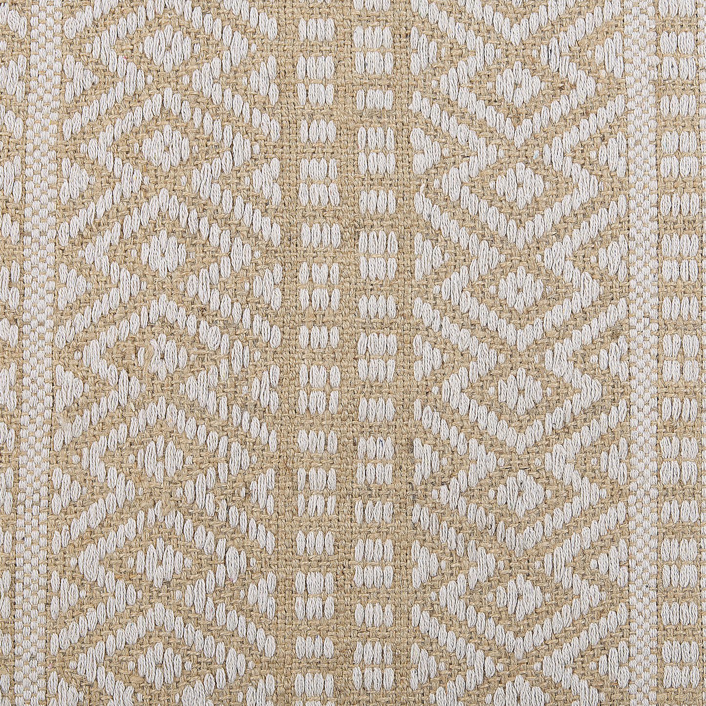 Teppich beige 140 x 200 cm geometrisches Muster Kurzflor zweiseitig DORTYOL