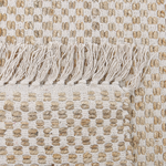 Teppich beige 140 x 200 cm kariertes Muster Kurzflor zweiseitig ZERDALI