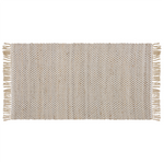 Teppich beige 80 x 150 cm kariertes Muster Kurzflor zweiseitig ZERDALI