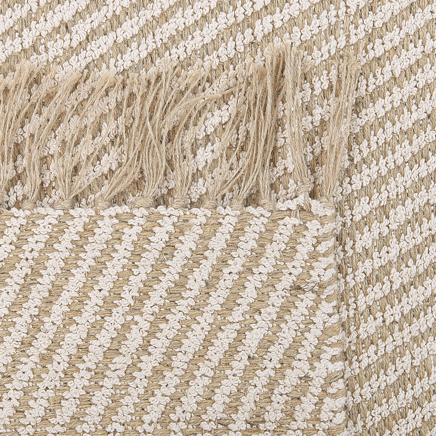 Teppich beige 140 x 200 cm Streifenmuster Kurzflor zweiseitig ALADAG