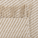 Teppich beige 140 x 200 cm Streifenmuster Kurzflor zweiseitig ALADAG