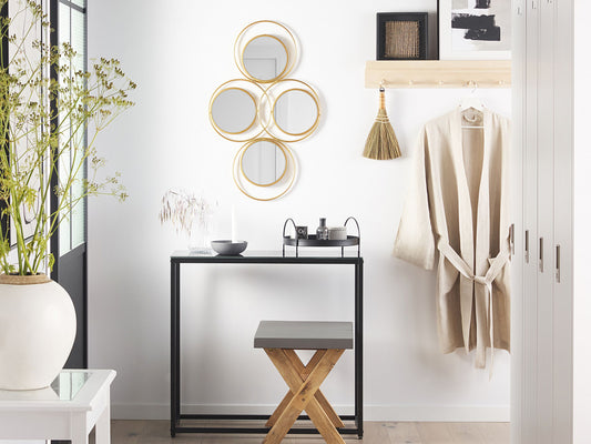 Wandspiegel LESCAR 50 cm 80 cm Metall Gold