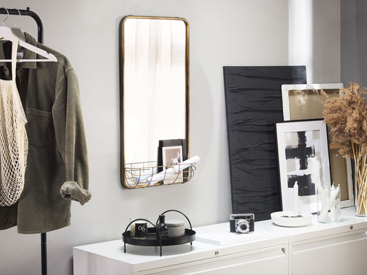 Wandspiegel MACON 40 cm 80 cm Metall Gold