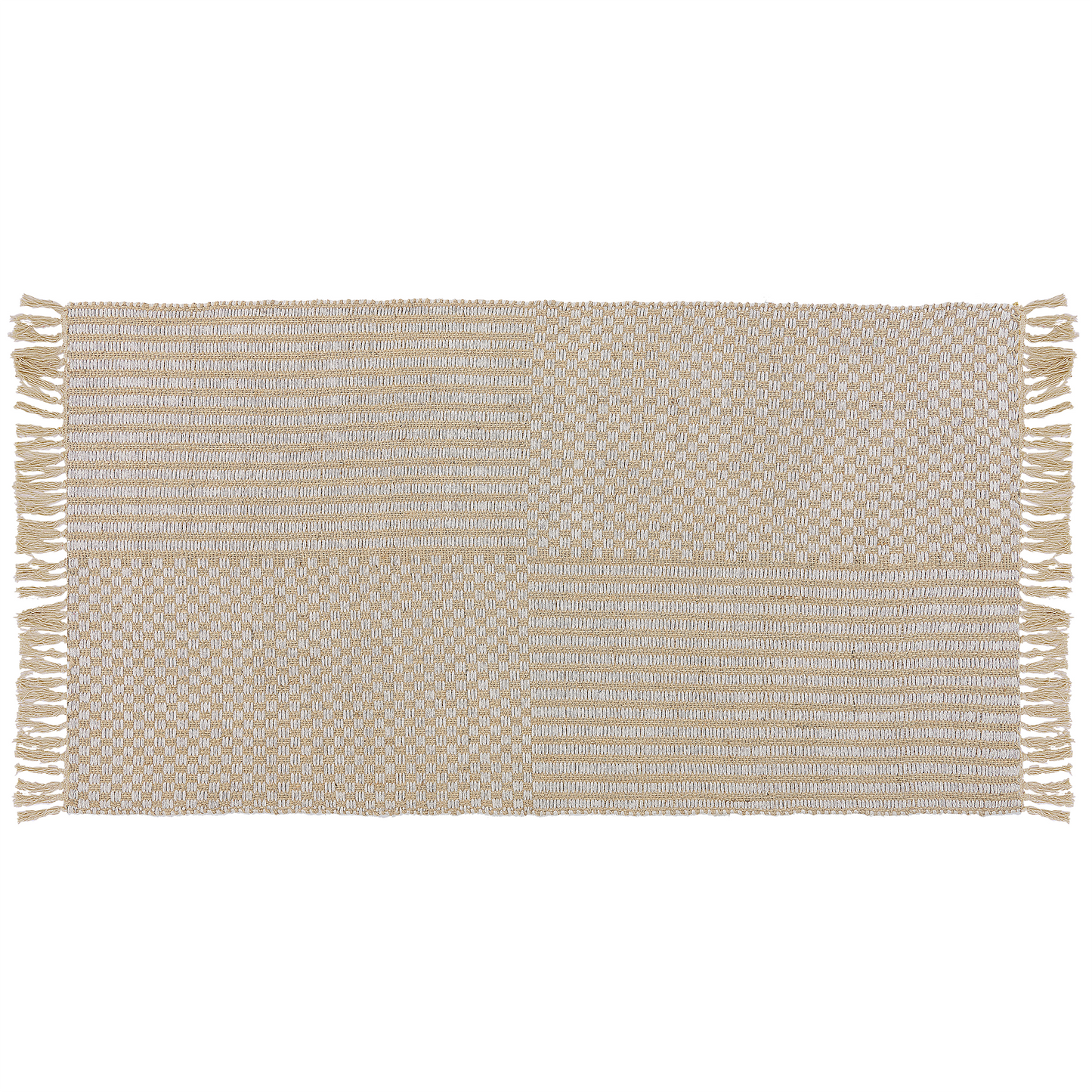 Teppich beige 80 x 150 cm Kurzflor zweiseitig ADABAG