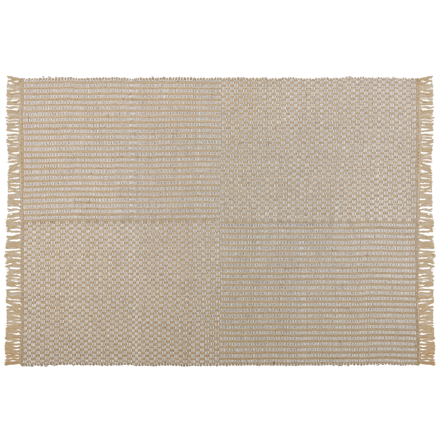 Teppich beige 140 x 200 cm Kurzflor zweiseitig ADABAG