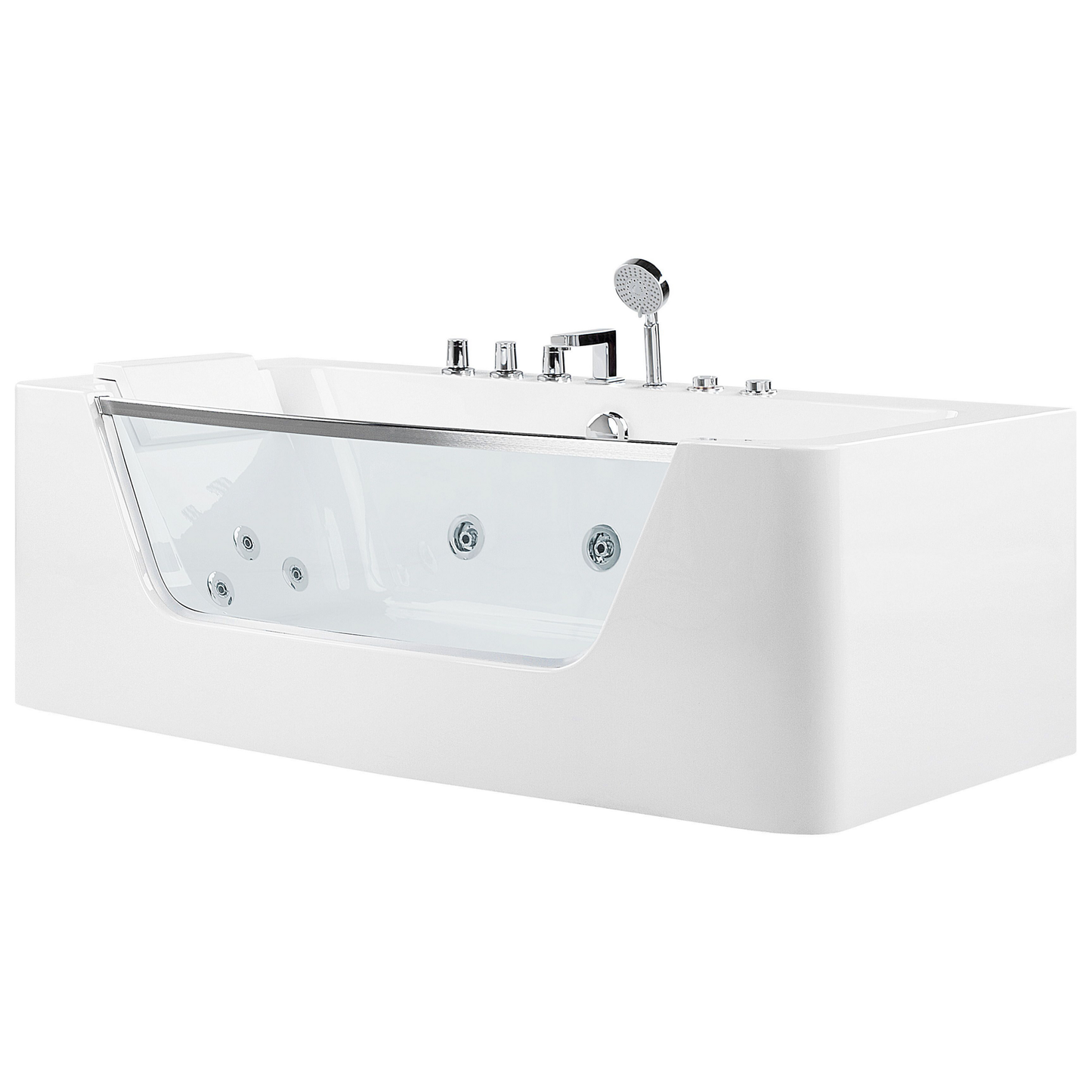 Whirlpool Badewanne weiss rechteckig 170 x 85 cm BARRANCA