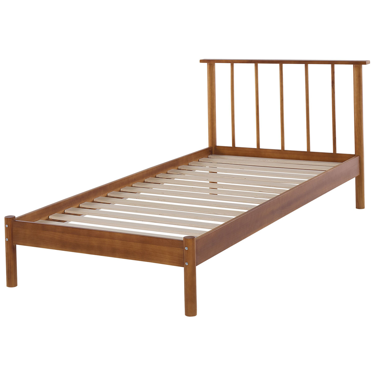 Bett mit Lattenrost Kiefernholz BARRET 90 x 200 cm Braun