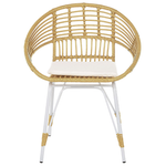 Balkonset Rattan natürlich Auflagen beige PELLARO