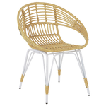 Balkonset Rattan natürlich Auflagen beige PELLARO