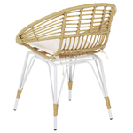 Balkonset Rattan natürlich Auflagen beige PELLARO