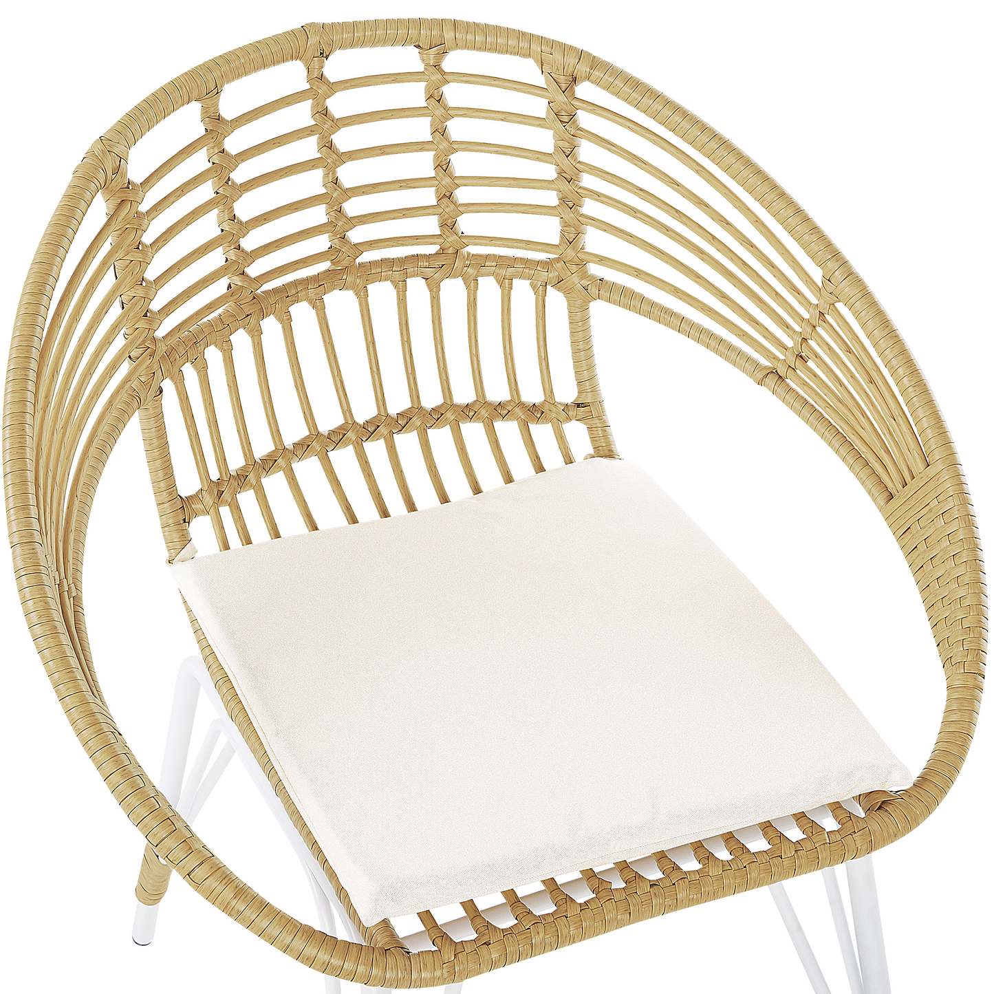 Balkonset Rattan natürlich Auflagen beige PELLARO
