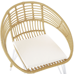 Balkonset Rattan natürlich Auflagen beige PELLARO