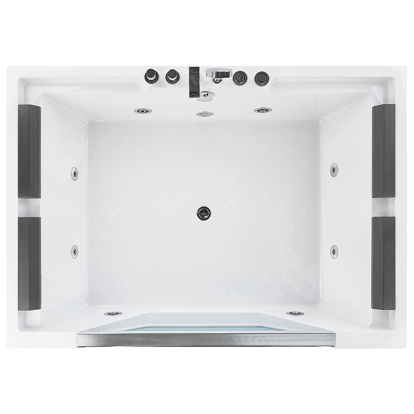 Whirlpool Badewanne weiss rechteckig 170 x 120 cm HUARAZ