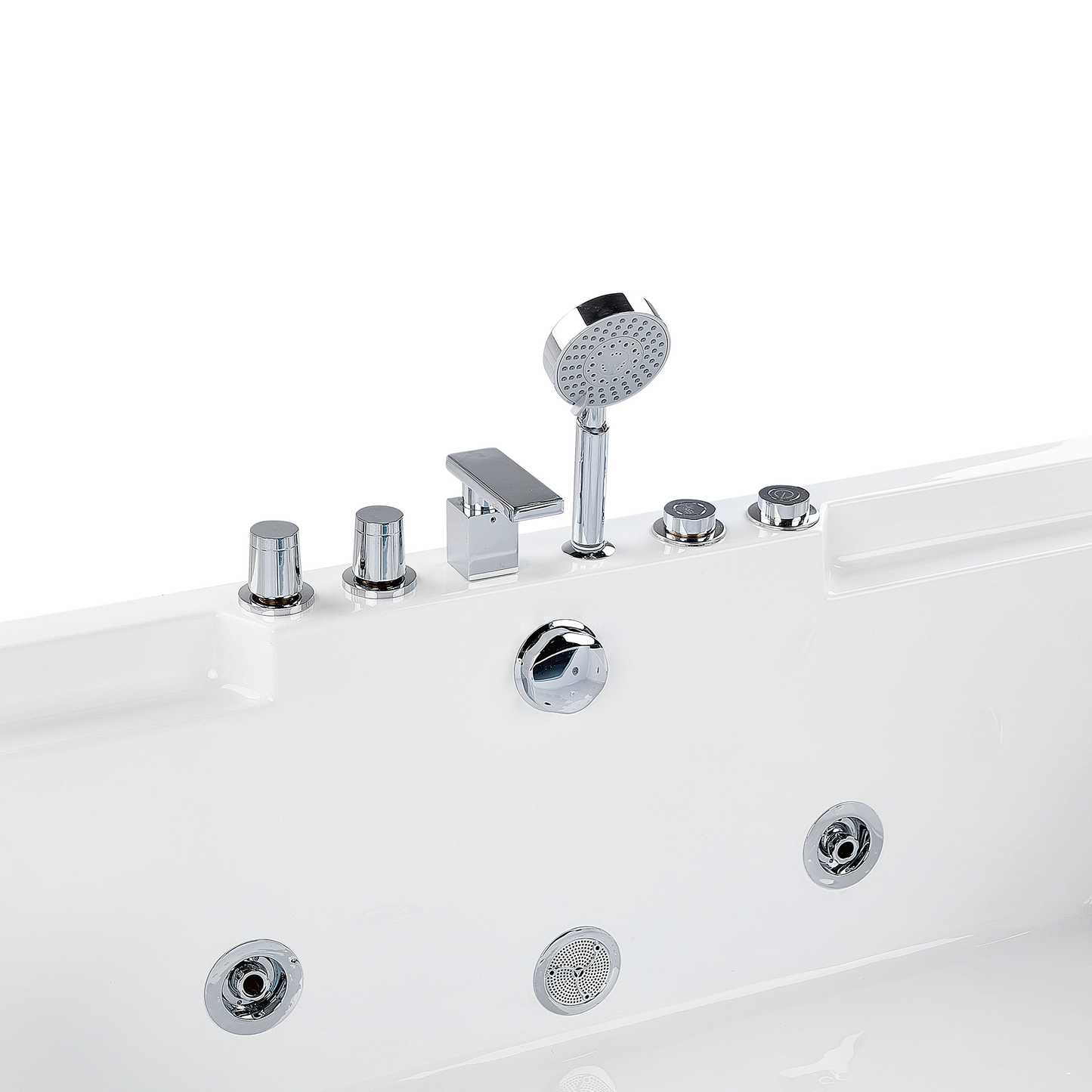 Whirlpool Badewanne weiss rechteckig 170 x 120 cm HUARAZ