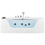 Whirlpool Badewanne weiss rechteckig 170 x 80 cm MANTA