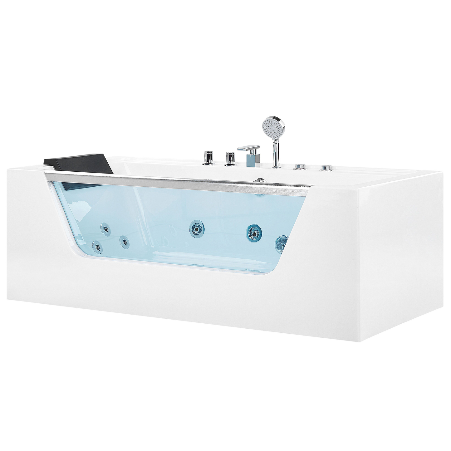 Whirlpool Badewanne weiss rechteckig 170 x 80 cm MANTA