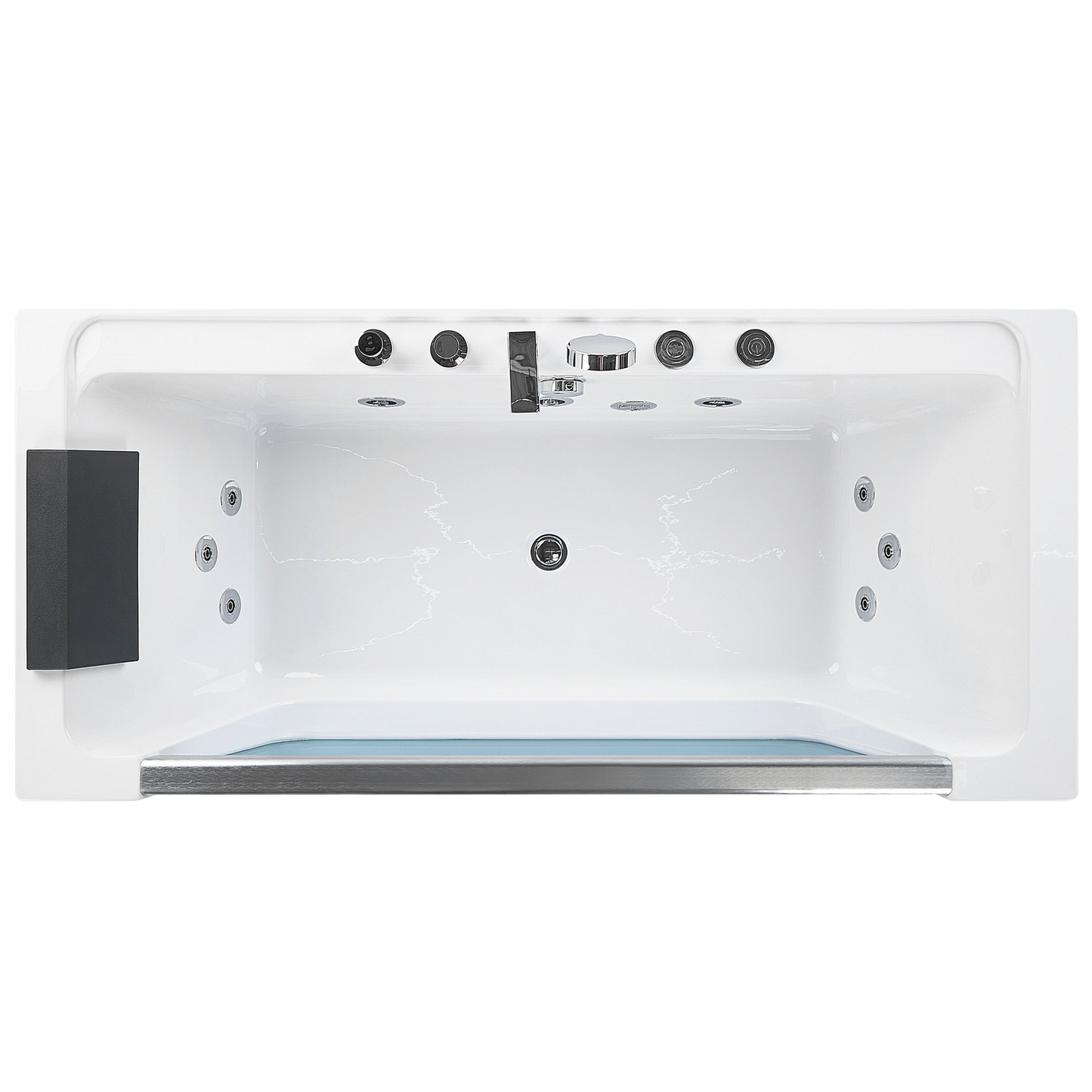 Whirlpool Badewanne weiss rechteckig 170 x 80 cm MANTA