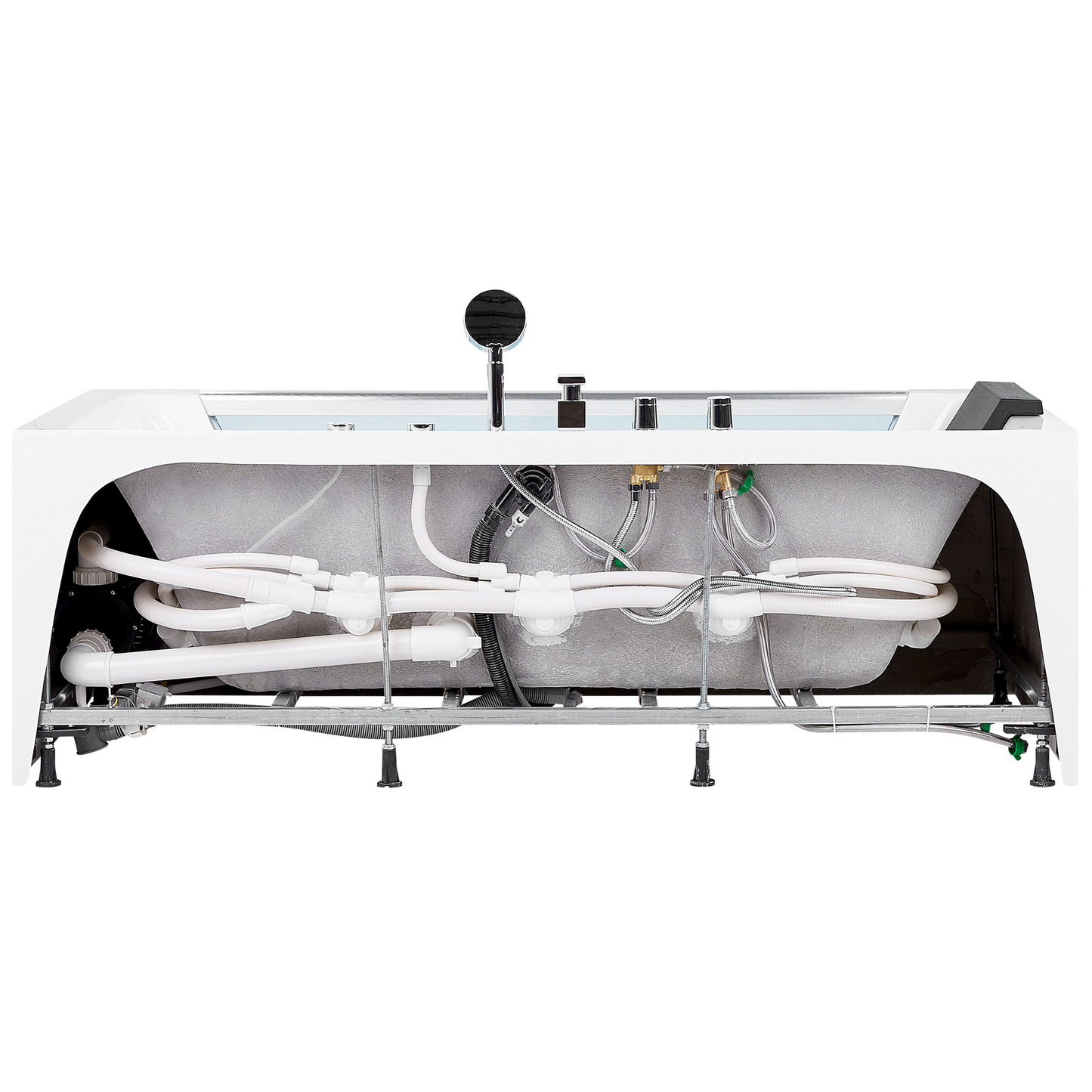 Whirlpool Badewanne weiss rechteckig 170 x 80 cm MANTA