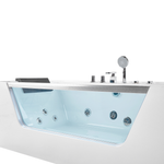 Whirlpool Badewanne weiss rechteckig 170 x 80 cm MANTA