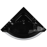 Whirlpool Badewanne schwarz Eckmodell mit LED 190 x 135 cm MARINA