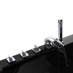 Whirlpool Badewanne schwarz Eckmodell mit LED 190 x 135 cm MARINA