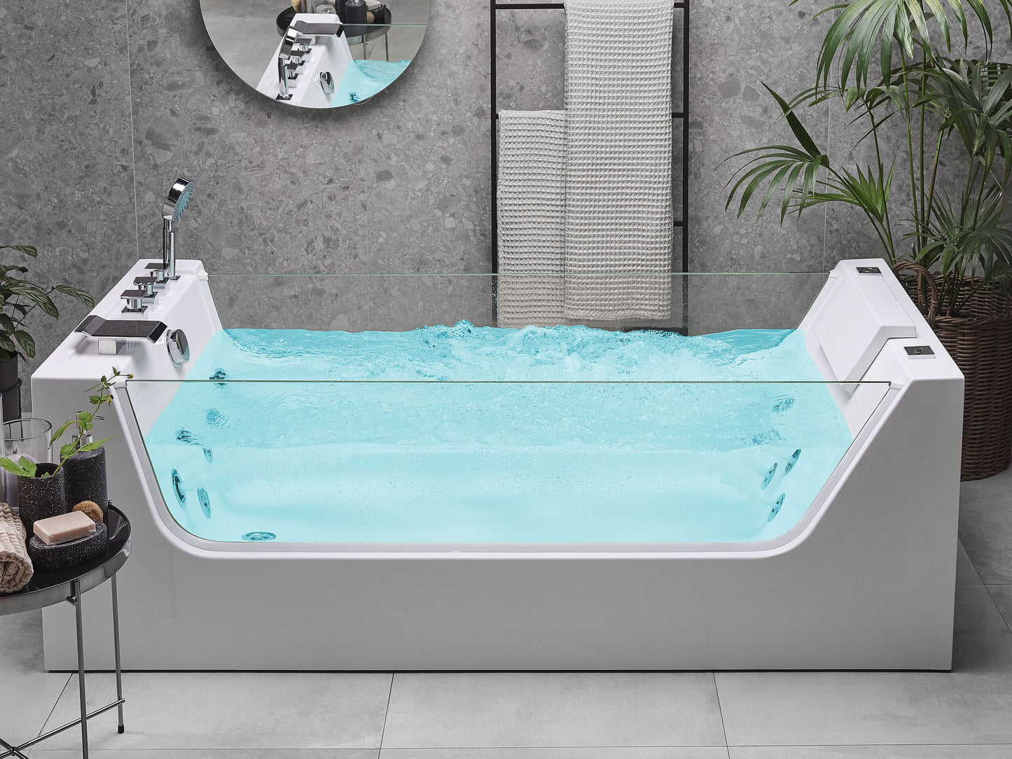 Whirlpool Badewanne weiss freistehend rechteckig 170 x 80 cm OYON