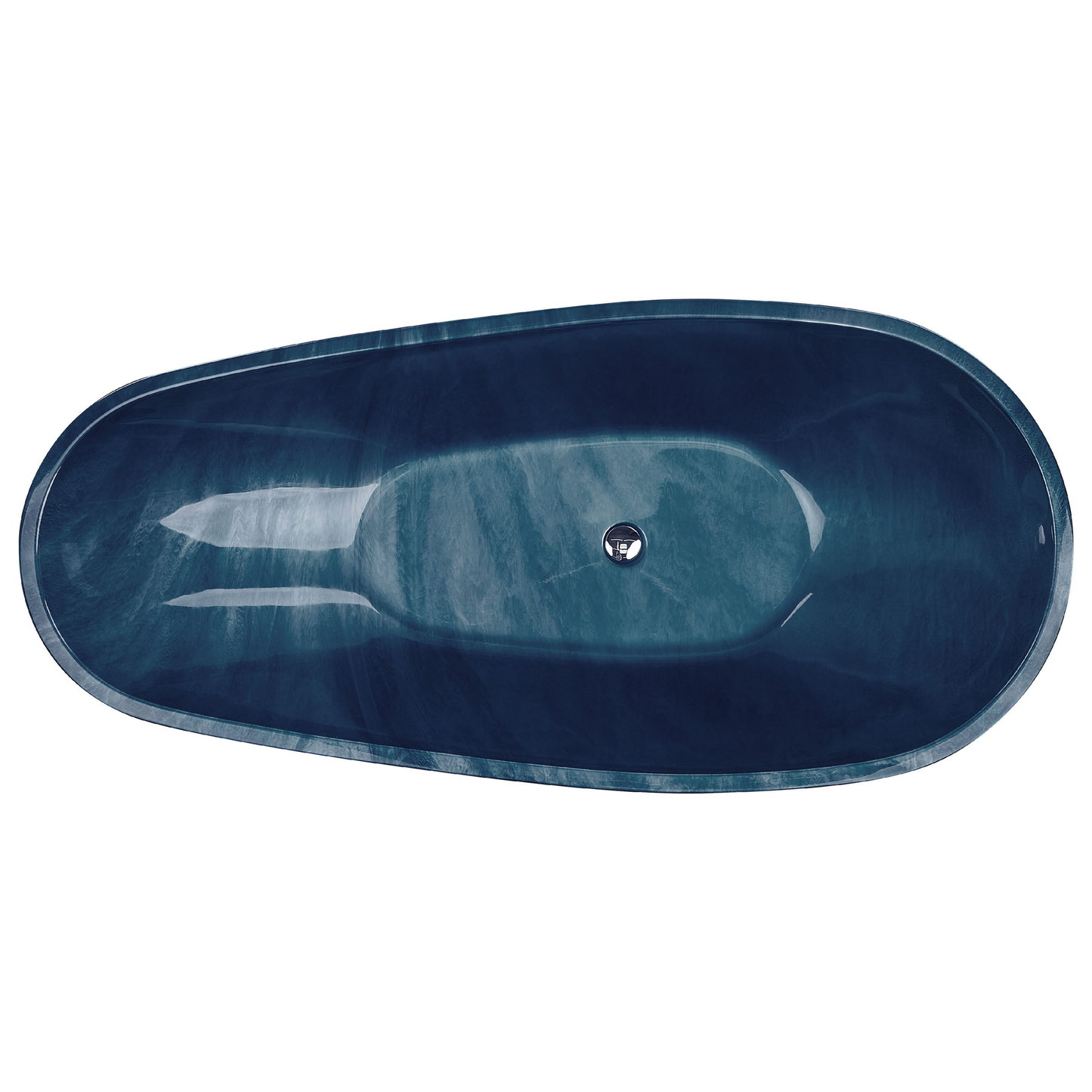Badewanne freistehend marineblau Marmor Optik 170 x 80 cm RIOJA
