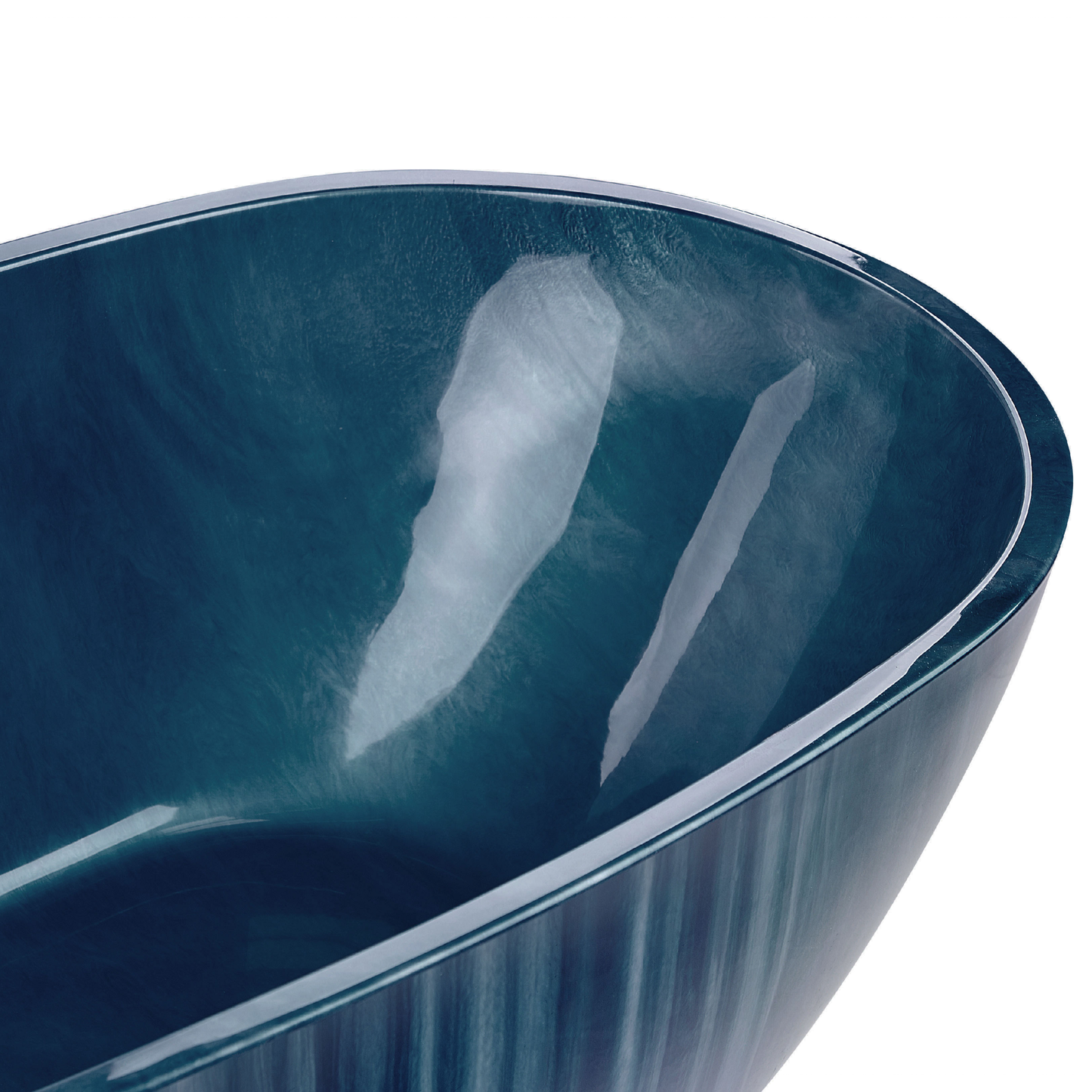 Badewanne freistehend marineblau Marmor Optik 170 x 80 cm RIOJA