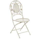 Gartenmöbel Set 4-Sitzer BIVIO klappbar Metall Cremeweiss