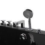 Whirlpool Badewanne schwarz rechteckig mit LED 180 x 80 cm HAWES