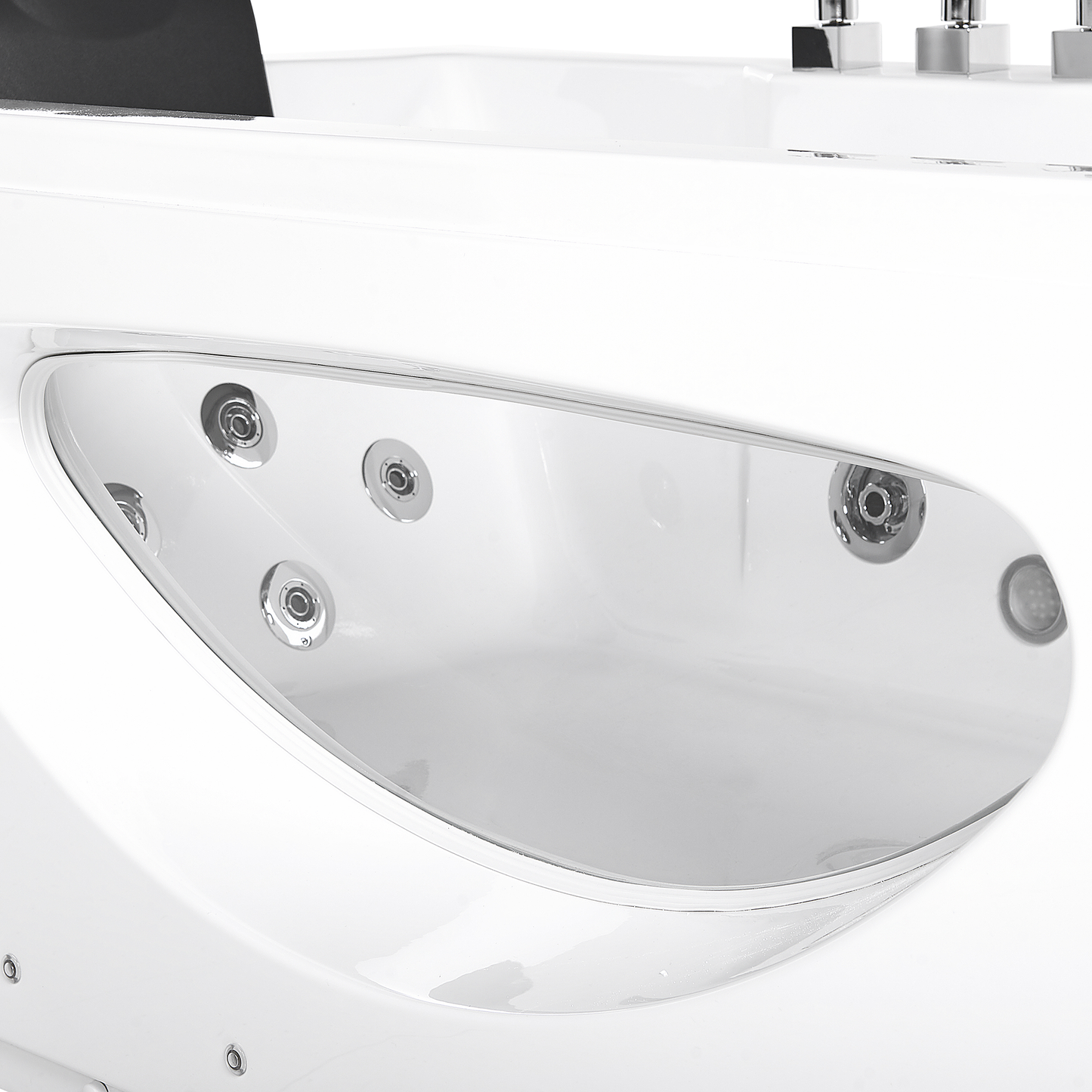 Whirlpool Badewanne weiss rechteckig mit LED 180 x 80 cm HAWES