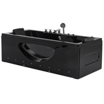 Whirlpool Badewanne schwarz rechteckig mit LED 170 x 80 cm HAWES