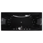 Whirlpool Badewanne schwarz rechteckig mit LED 170 x 80 cm HAWES