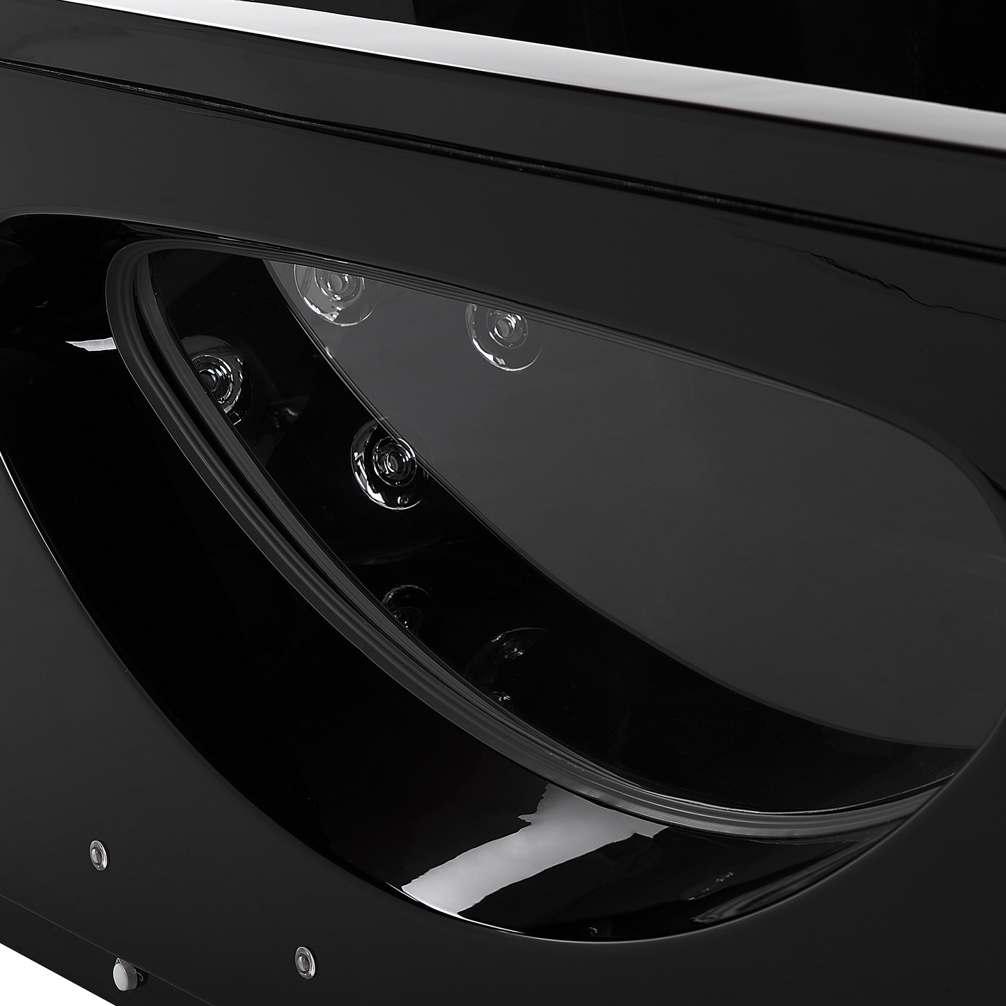 Whirlpool Badewanne schwarz rechteckig mit LED 170 x 80 cm HAWES