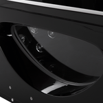 Whirlpool Badewanne schwarz rechteckig mit LED 170 x 80 cm HAWES