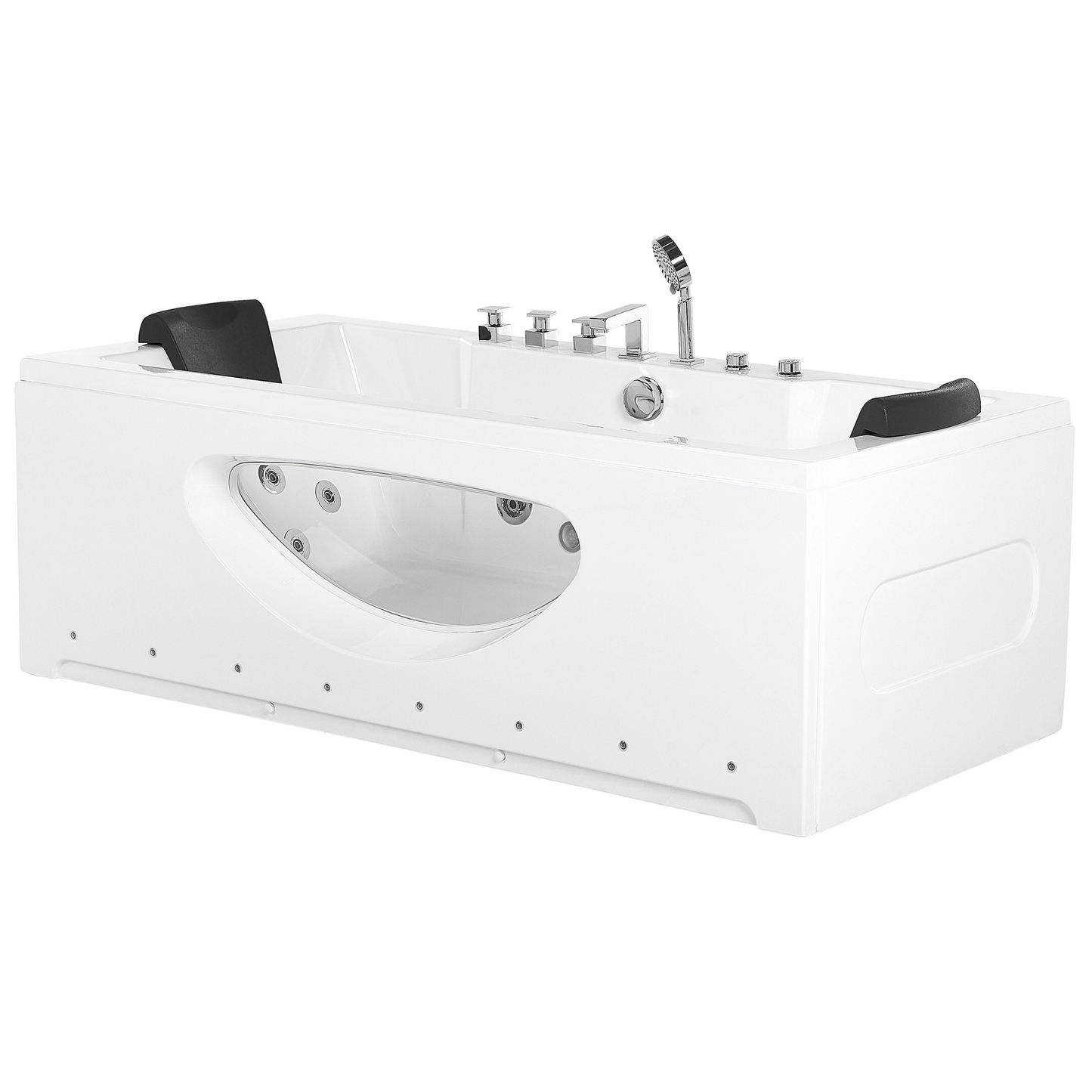 Whirlpool Badewanne weiss rechteckig mit LED 170 x 80 cm HAWES