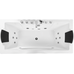 Whirlpool Badewanne weiss rechteckig mit LED 170 x 80 cm HAWES