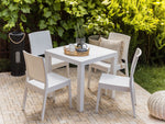 Gartenstuhl 4er Set FOSSANO Kunststoff Weiss