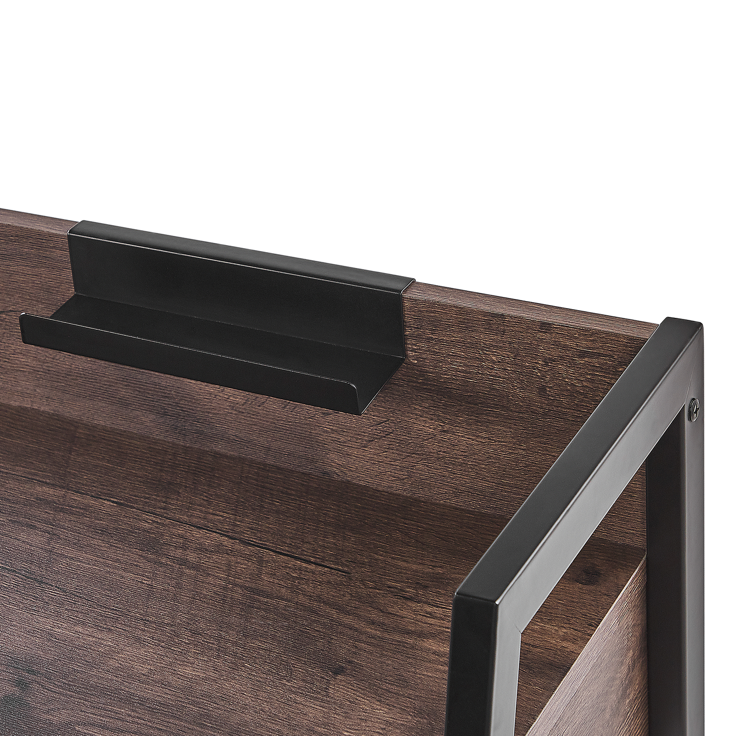 Schreibtisch dunkler Holzfarbton 120 x 50 cm 2 Schubladen HARWICH