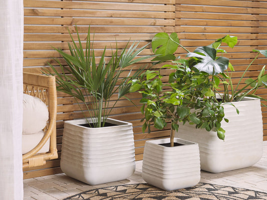 Blumenkübel PARIKIA Kunststoff 38 cm Weiss