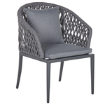 Gartenmöbel Set 4-Sitzer LIPARI inkl. Kissen Metall Grau