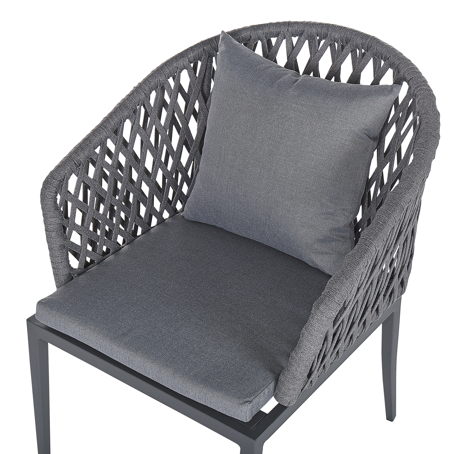 Gartenmöbel Set 4-Sitzer LIPARI inkl. Kissen Metall Grau